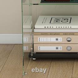 5-Tier Tempered Glass Display Case Curio Storage Cabinet with5 Dynamic LED Modes