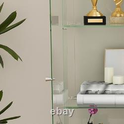 5-Tier Tempered Glass Display Case Curio Storage Cabinet with5 Dynamic LED Modes