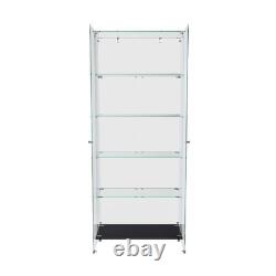 5-Tier Tempered Glass Display Case Curio Storage Cabinet with5 Dynamic LED Modes