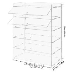 5 Tiers Acrylic Display Case Shelf Dustproof Showcase Holder For Retail Display