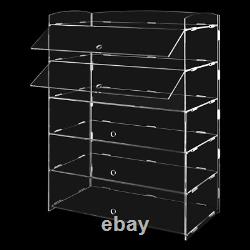 5 Tiers Acrylic Display Case Shelf Dustproof Showcase Holder for Retail Display