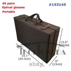 64 Pairs Optical Glasses Portable Eyeglasses Display Case Suitcase Storage