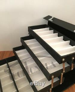 64 Slot Luxurious Black Eyeglasses Sunglasses Storage Organizer Display Case Box