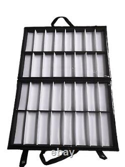 64 Slots Eyeglasses Show Storage Sunglasses Eyewear Tray Display Suitcase Case