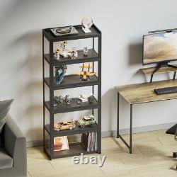 67.5 Acrylic Display Case Showcase Figure Bookshelf Black &Flip up Door, 5 Tiers