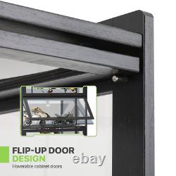 67.5 Acrylic Display Case Showcase Figure Bookshelf Black &Flip up Door, 5 Tiers