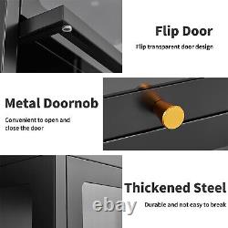 67 Curio Display Cabinet with20 Color Lights Adjustable 5-Tier Glass Display Case