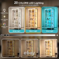 67 Display Cabinet LED Curio Storage Shelf&Bookcase for Collectible Toys Books