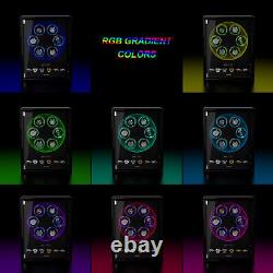 6+6 Automatic Watch Winders Fingerprint Watch Storage Display Case LED/RGB Balck