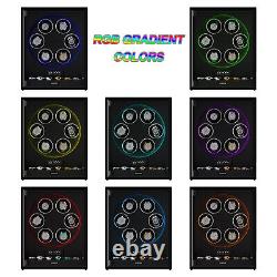 6+6 Automatic Watch Winders Fingerprint Watch Storage Display Case LED/RGB Balck