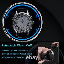 6+6 Automatic Watch Winders Fingerprint Watch Storage Display Case LED/RGB Balck