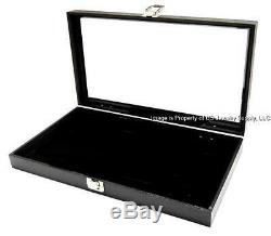 6 Glass Top Black Pad Jewelry Medals Pins Display Storage Cases & Carrying Case