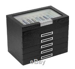 6 Layer 60 Pen Wood Box Display Storage Wooden Large Fountain Pen Case 314060-R