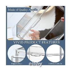 6 Pack Large Acrylic Display Case with Magnetic Door Clear Purse Handbag Stor