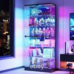 71 Tall Display Cabinet with Glass Doors & RGB Lights, App Control for Figures