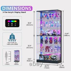 71 Tall Display Cabinet with Glass Doors & RGB Lights, App Control for Figures
