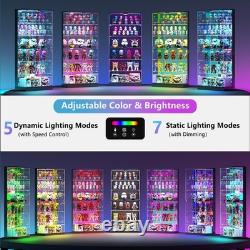 71 Tall Display Cabinet with Glass Doors & RGB Lights, App Control for Figures