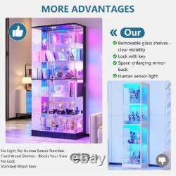 71 Tall Display Cabinet with Glass Doors & RGB Lights, App Control for Figures