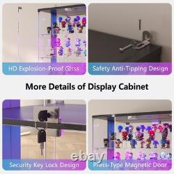 71 Tall Display Cabinet with Glass Doors & RGB Lights, App Control for Figures
