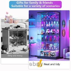 71 Tall Display Cabinet with Glass Doors & RGB Lights, App Control for Figures
