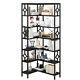 7tier Corner L-shaped Bookshelf Convertible Book Case Storage Shelf Display Rack