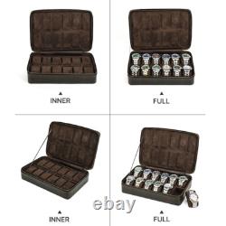 8/10/12 Slots Genuine Leather Watch Box Display Case Watches Storage Organizer