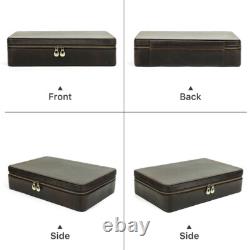 8/10/12 Slots Genuine Leather Watch Box Display Case Watches Storage Organizer