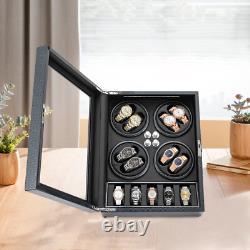 8+5 Automatic Rotation Watch Winder Box Watch Display Case Storage With Lock Quiet