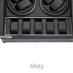 8+5 Automatic Rotation Watch Winder Box Watch Display Case Storage With Lock Quiet