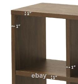 8 Cube Storage Organizer with Metal Base Open Face Display Case Vintage Walnut New