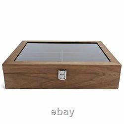 8 Grids Wooden Travel Jewelry Organizer Storage Box for Glasses and Display Case