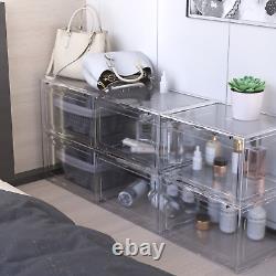 9/12Pack Clear Shoe Storage Box Plastic Sneaker Display Case Organizer Container