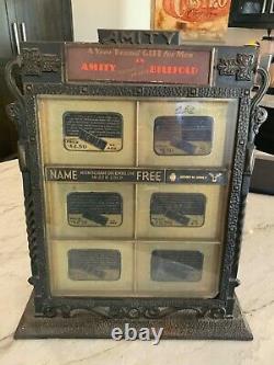 AMITY Antique CAST IRON COUNTRY STORE Counter Top WALLET DISPLAY CASE