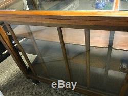 ANTIQUE WOOD GLASS COUNTRY STORE FRONT DISPLAY CASE SHOWCASE WithADJUSTABLE SHELF