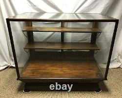 ANTIQUE WOOD GLASS COUNTRY STORE FRONT DISPLAY CASE SHOWCASE WithSHELVES & DRAWERS