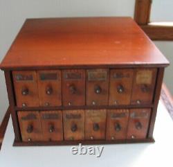 A. N. Russell Practical Glove Holder 12 Wooden Drawers Store Case Ilion NY