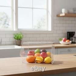 Acrylic 16W Bulk Bread Storage Display Case Bakery Pastry Cookies Bagel Cupcake
