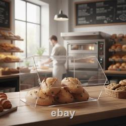Acrylic 16W Bulk Bread Storage Display Case Bakery Pastry Cookies Bagel Cupcake