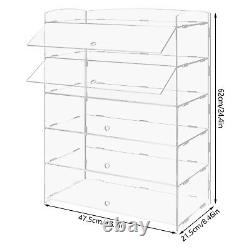 Acrylic 5 Tiers Display Case Shelf Dustproof Showcase Holder for Retail Display
