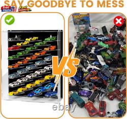 Acrylic Display Case 164 Diecast Cars 40 Car Wall Mount Case with LED Lights