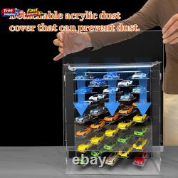 Acrylic Display Case 164 Diecast Cars 40 Car Wall Mount Case with LED Lights