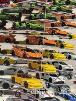 Acrylic Display Case 164 Diecast Cars 40 Car Wall Mount Case with LED Lights