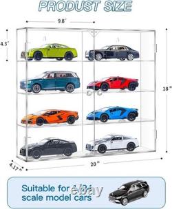 Acrylic Display Case For 1/24 Scale Diecast Storage, 4 Levels 8 Slots Toy Cars