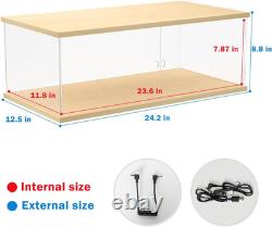 Acrylic Display Case with LED Light, Large Display Case for 1/8 Scale