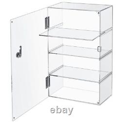 Acrylic Display Case with Lock Key 11.8 x 5.9 x 18.9 Inch Removable 4 Tier