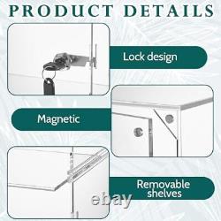 Acrylic Display Case with Lock Key 11.8 x 5.9 x 18.9 Inch Removable 4 Tier