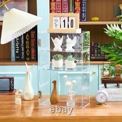 Acrylic Display Case with Lock Key 11.8 x 5.9 x 18.9 Inch Removable 4 Tier