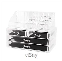Acrylic Jewelry Makeup Cosmetic Organizer Case Display Holder Storage Box Drawer