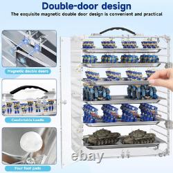 Acrylic Miniature Display Case with 6 Metal Trays and Magnetic Door