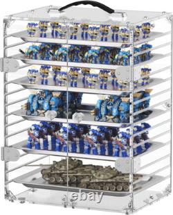 Acrylic Miniature Display Case with 6 Metal Trays and Magnetic Door